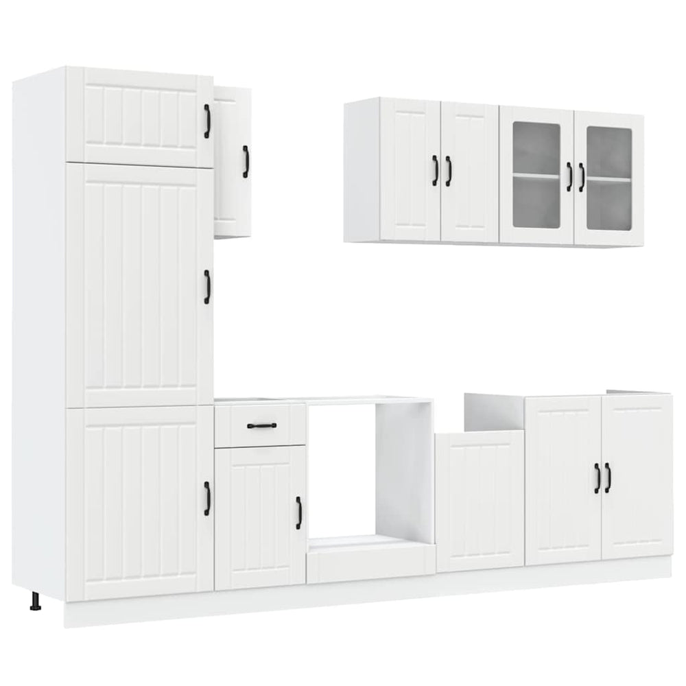 8-tlg Küchenschrank Set Weiß