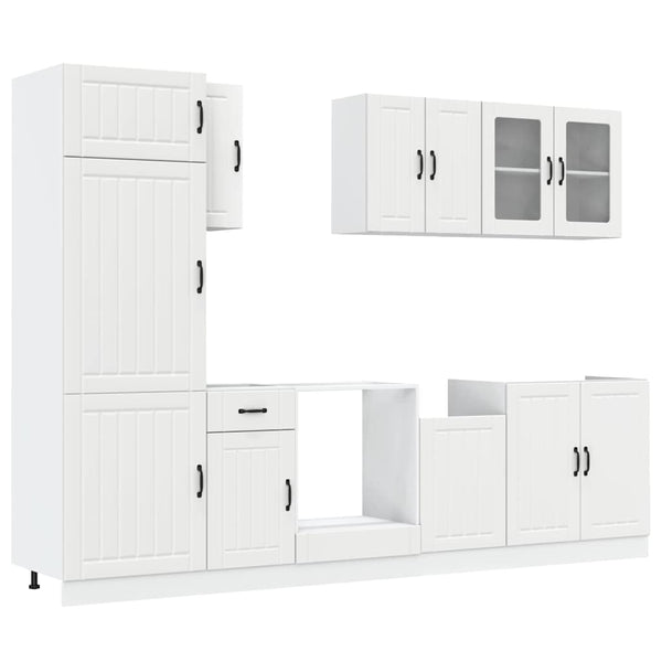 8-tlg Küchenschrank Set Weiß