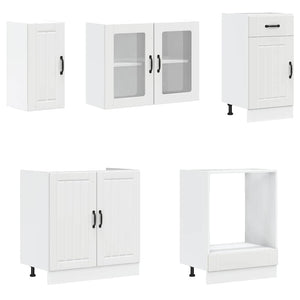8-tlg Küchenschrank Set Weiß
