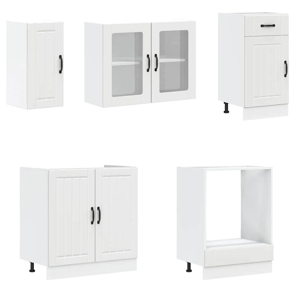 8-tlg Küchenschrank Set Weiß