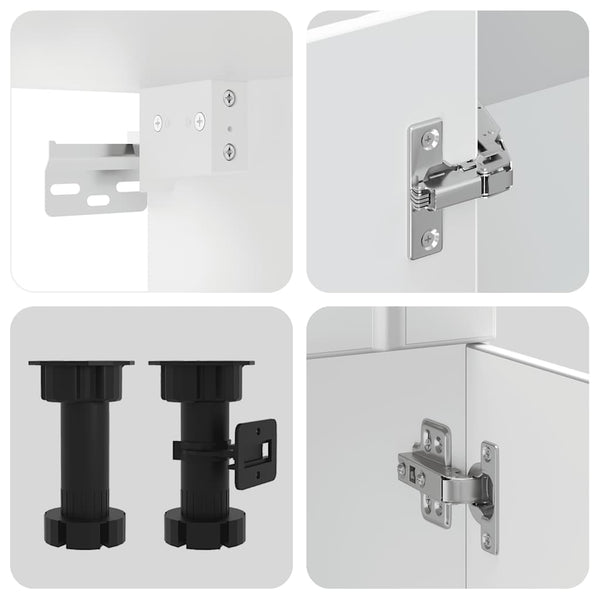 8-tlg Küchenschrank Set Weiß