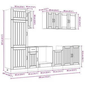 8-teiliges Küchenschrank-Set Sonoma-Eiche