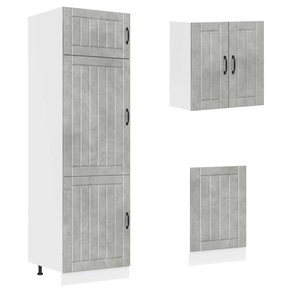8-tlg Küchenschrank Set Betongrau
