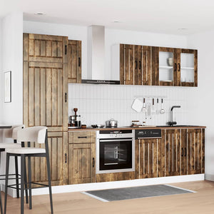 8-teiliges Küchenschrank-Set Räuchereiche