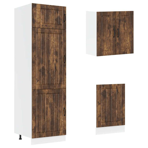 8-teiliges Küchenschrank-Set Räuchereiche