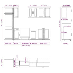 8-teiliges Küchenschrank-Set Weiß