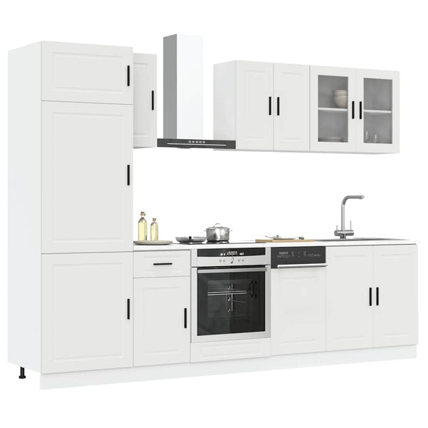 8-teiliges Küchenschrank-Set Weiß