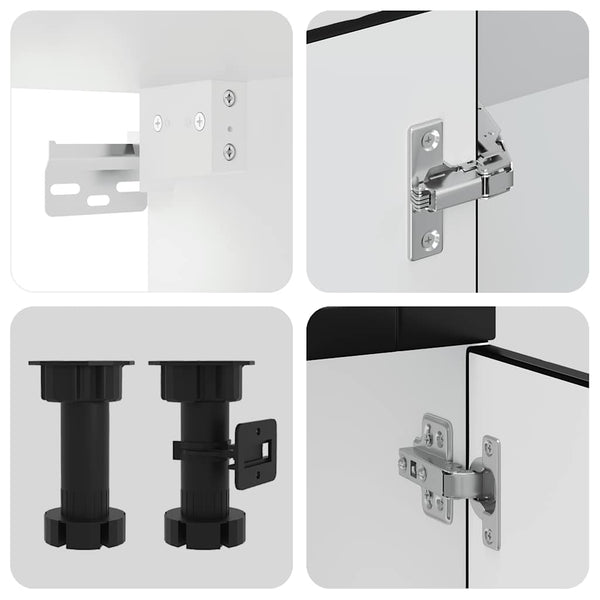 8-tlg Küchenschrank Set Schwarz