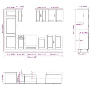 8-tlg Küchenschrank Set Sonoma-Eiche