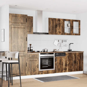 8-tlg Küchenschrank Set Räuchereiche