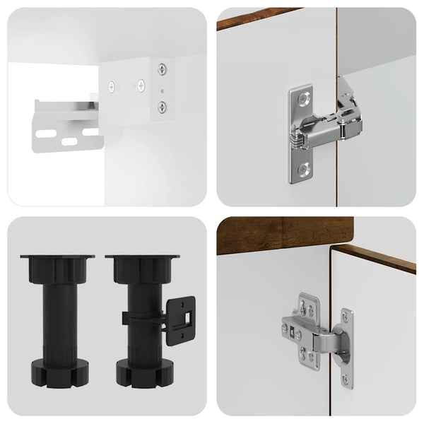 8-tlg Küchenschrank Set Räuchereiche