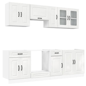 8-teiliges Küchenschrank-Set Hochglanz Weiß