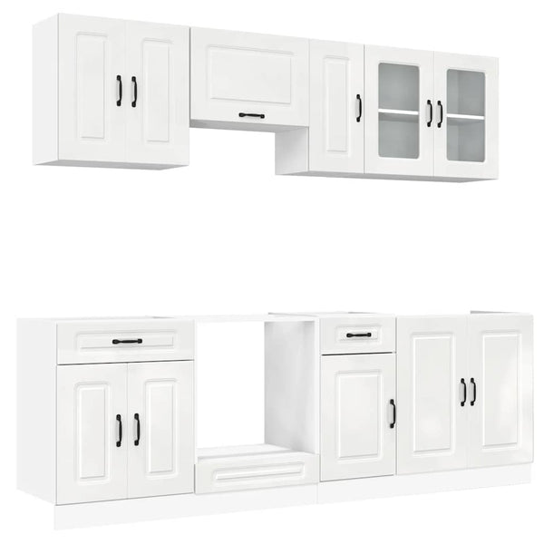 8-teiliges Küchenschrank-Set Hochglanz Weiß
