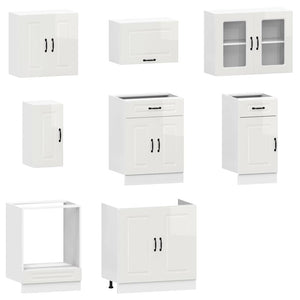 8-teiliges Küchenschrank-Set Hochglanz Weiß