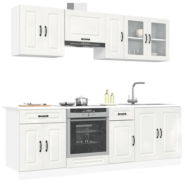 8-teiliges Küchenschrank-Set Hochglanz Weiß