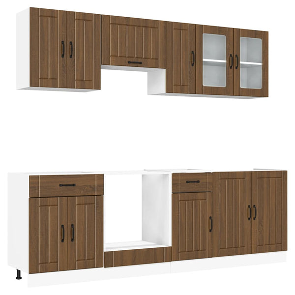 8-tlg. Küchenschrank-Set Lucca Eichen-Optik