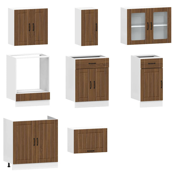 8-tlg. Küchenschrank-Set Lucca Eichen-Optik