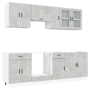 8-tlg Küchenschrank-Set Betongrau
