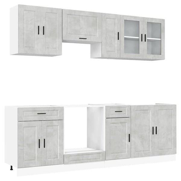 8-tlg Küchenschrank-Set Betongrau