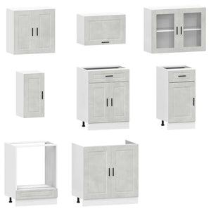 8-tlg Küchenschrank-Set Betongrau