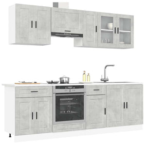 8-tlg Küchenschrank-Set Betongrau
