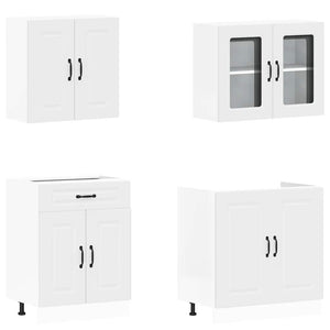 4-tlg Küchenschrank Set Weiß