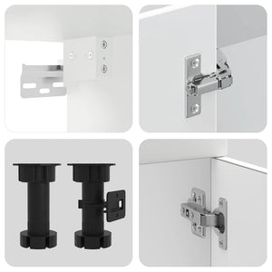 4-tlg Küchenschrank Set Weiß