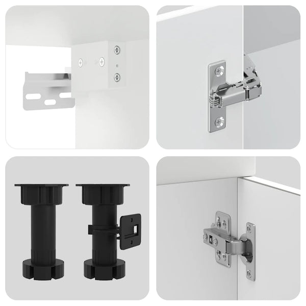 4-tlg Küchenschrank Set Weiß