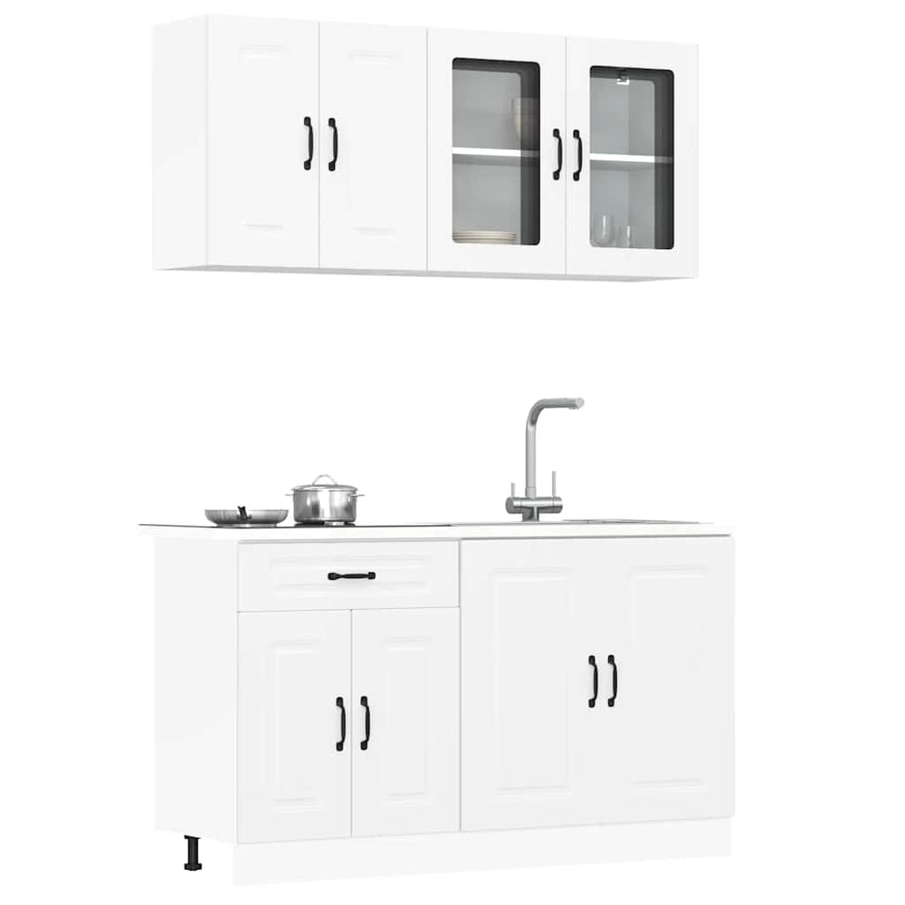 4-tlg Küchenschrank Set Weiß