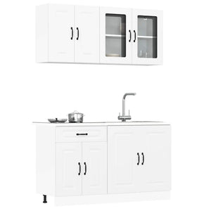 4-tlg Küchenschrank Set Weiß
