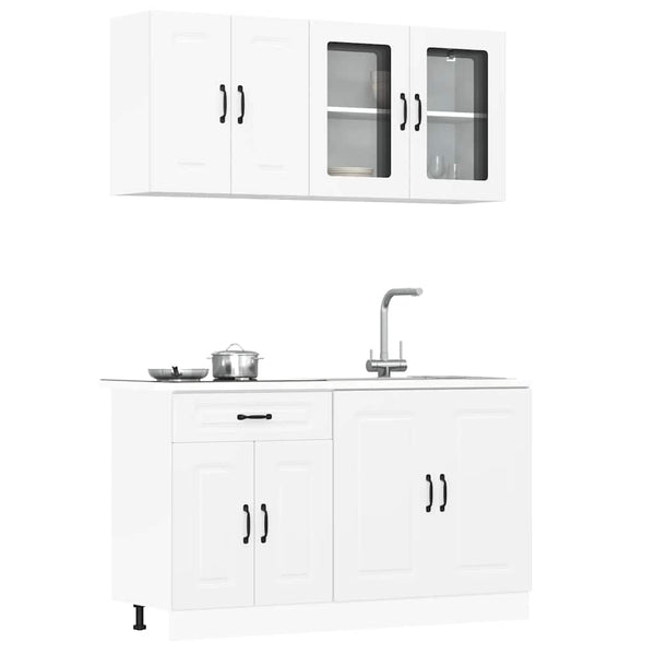 4-tlg Küchenschrank Set Weiß