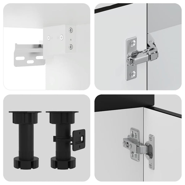 Küchenschrank Set Kalmar, 4-teilig, Schwarz