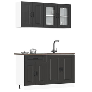 Küchenschrank Set Kalmar, 4-teilig, Schwarz