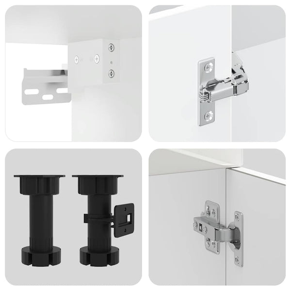vidaXL Ensemble de 4 meubles de cuisine Kalmar Blanc brillant Bois d'ingénierie