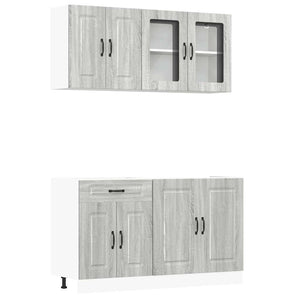 4-tlg Küchenschrank Set Grau Sonoma