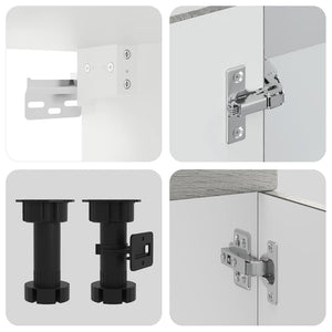 4-tlg Küchenschrank Set Grau Sonoma