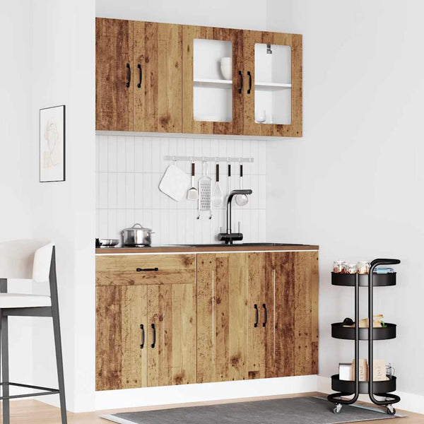 4-tlg. Küchenschrank-Set Altholz-Optik