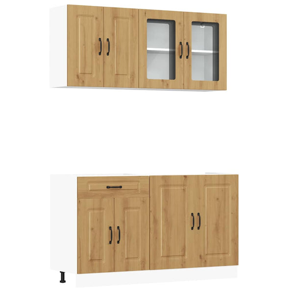 4-tlg Küchenschrank Set Artisan-Eiche