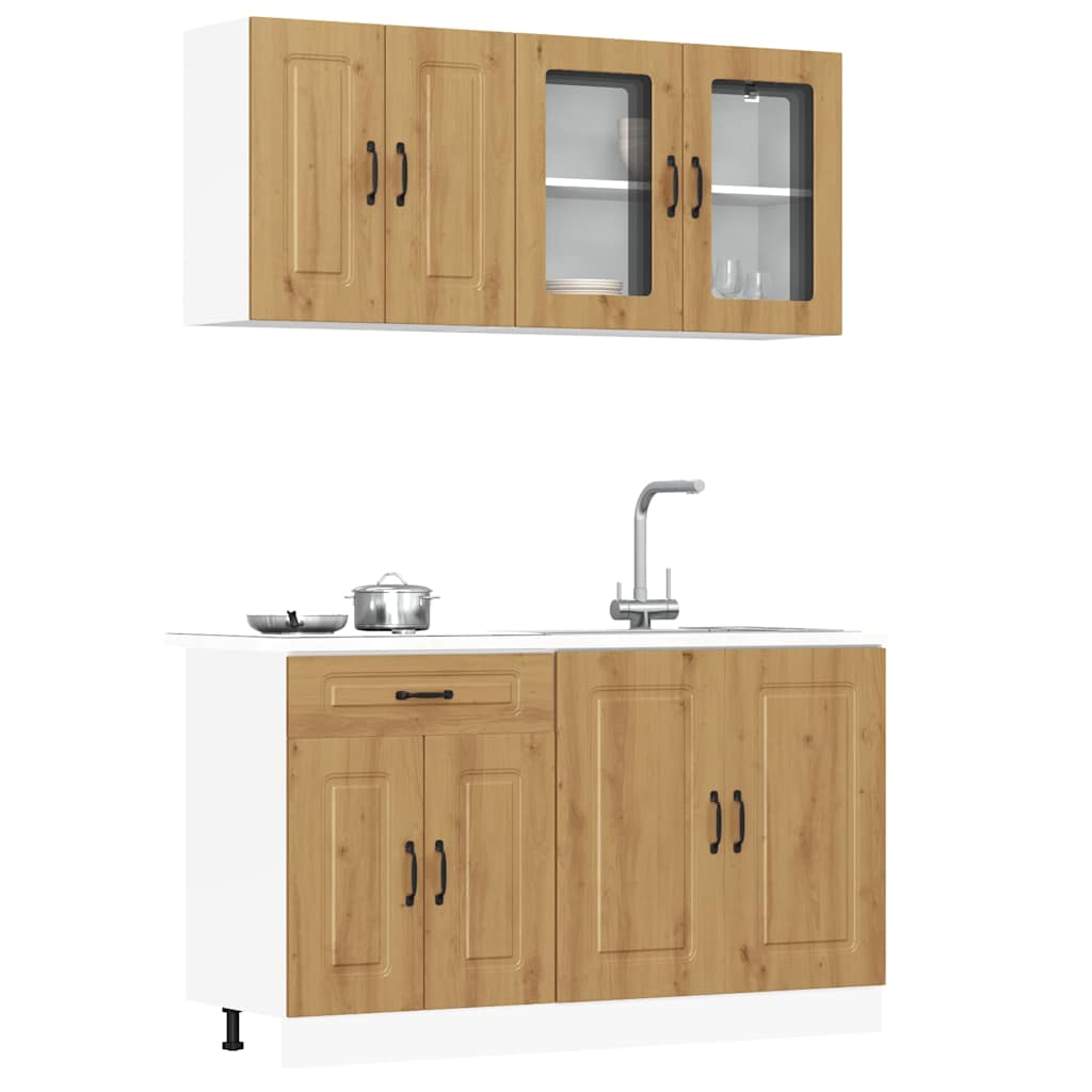 4-tlg Küchenschrank Set Artisan-Eiche