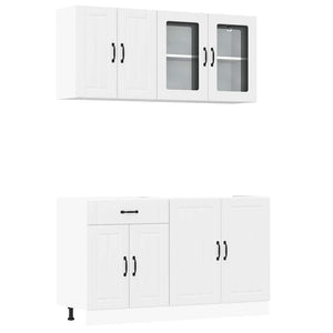 4-tlg Küchenschrank Set Weiß