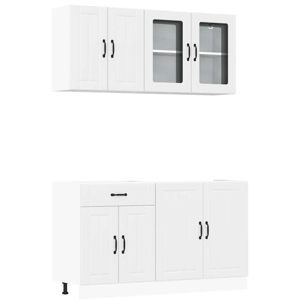 4-tlg Küchenschrank Set Weiß