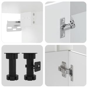 4-tlg Küchenschrank Set Weiß