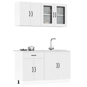 4-tlg Küchenschrank Set Weiß