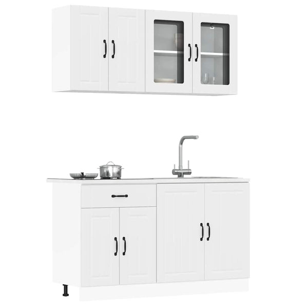 4-tlg Küchenschrank Set Weiß