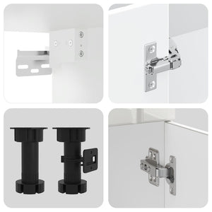 vidaXL Meuble de cuisine 4 pcs Lucca MDF Blanc brillant