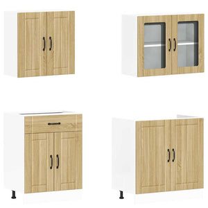 4-tlg Küchenschrank Set Lucca Sonoma-Eiche