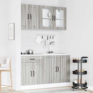 4-tlg Küchenschrank Set Lucca Grau Sonoma