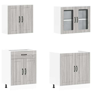 4-tlg Küchenschrank Set Lucca Grau Sonoma