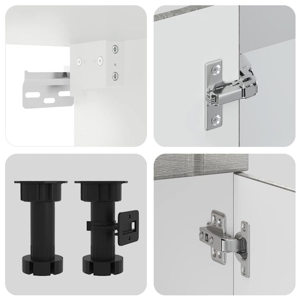 4-tlg Küchenschrank Set Lucca Grau Sonoma
