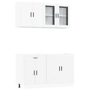 4-tlg Küchenschrank Set Weiß